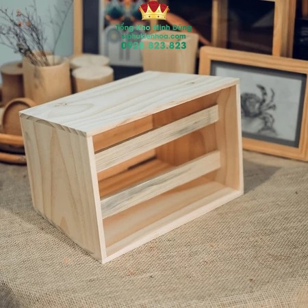 Chậu Gỗ Chữ Nhật Cắm Hoa Cao Cấp