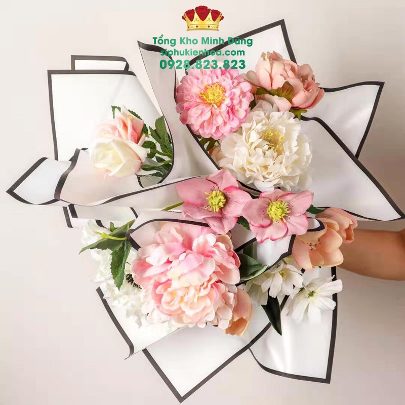 Giấy 1 Mặt Họa Tiết Viền Mờ Cao Cấp - Sỉ Phụ Kiện Hoa Giấy 1 Mặt Họa Tiết Viền Mờ Cao Cấp - Ảnh 2