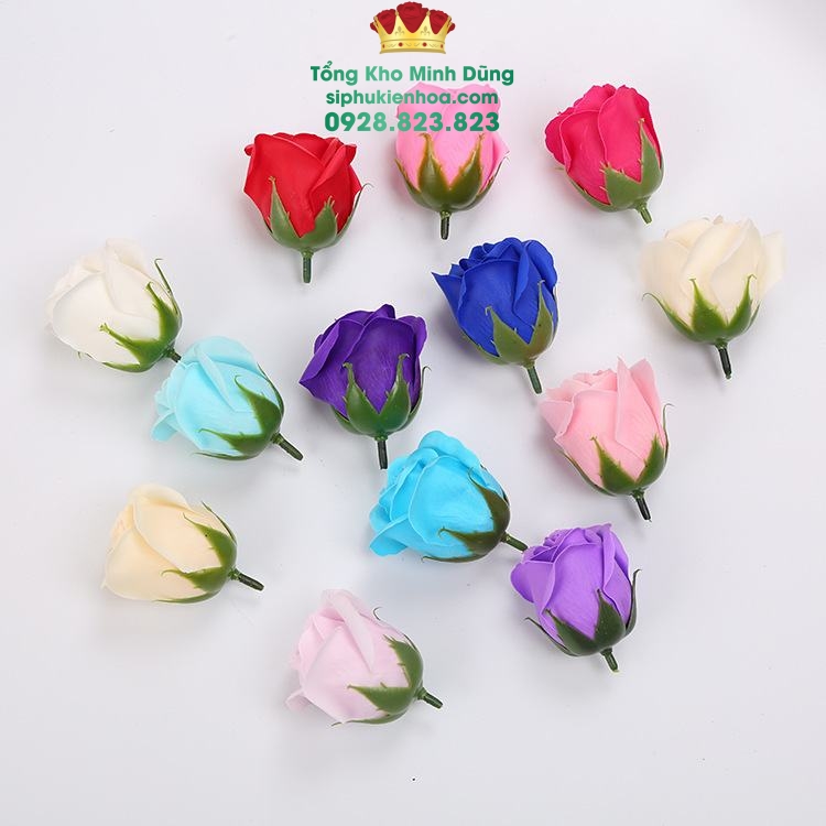 Đầu Bông Hoa Hồng Sáp 3L Cao Cấp - Sỉ Phụ Kiện Hoa Đầu Bông Hoa Hồng Sáp 3L Cao Cấp - Ảnh 2