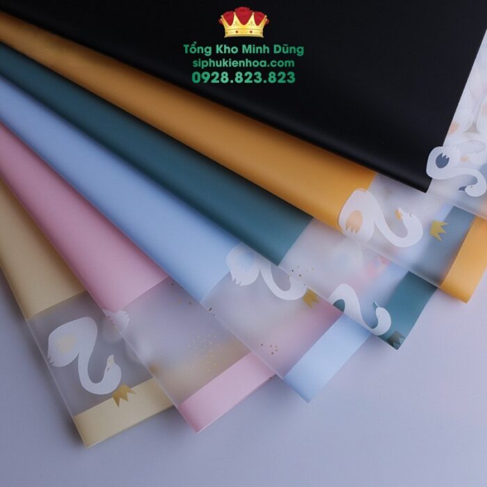 Giấy 1 Mặt Họa Tiết Thiên Nga Cao Cấp