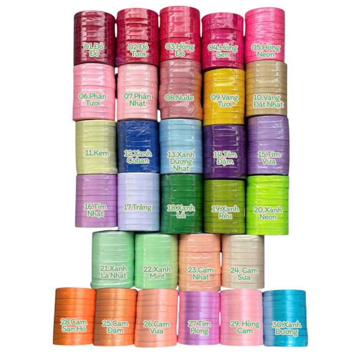 Ruy Băng Lụa Trơn 1Cm Cao Cấp - 28.Hồng Cam