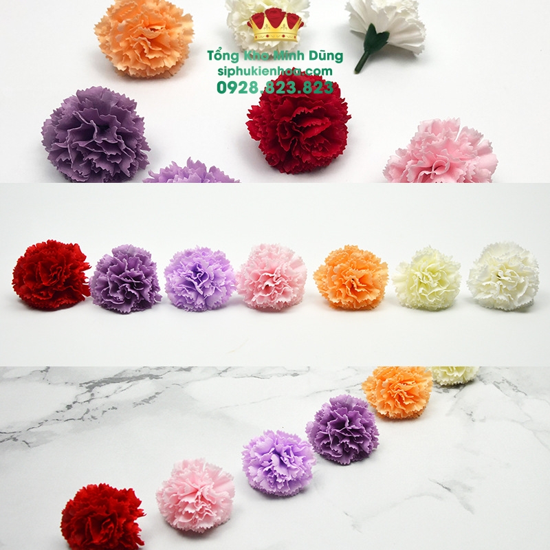 Đầu Bông Hoa Cẩm Chướng Cao Cấp (Hộp 50 Bông) - Sỉ Phụ Kiện Hoa Đầu Bông Hoa Cẩm Chướng Cao Cấp (Hộp 50 Bông) - Ảnh 3