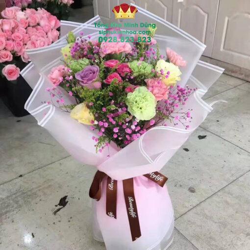 Giấy 1 Mặt Họa Tiết Viền Loang 2 Đầu Cao Cấp - Ảnh 2
