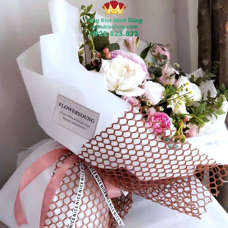 Cuộn Lưới Lỗ Tròn Gói Hoa Cao Cấp - Sỉ Phụ Kiện Hoa Cuộn Lưới Lỗ Tròn Gói Hoa Cao Cấp - Ảnh 2