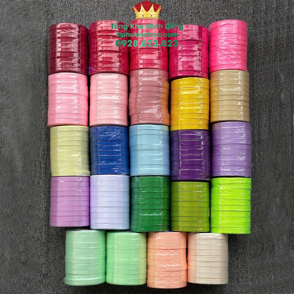 Ruy Băng Lụa Trơn 1Cm Cao Cấp - Sỉ Phụ Kiện Hoa Ruy Băng Lụa Trơn 1Cm Cao Cấp