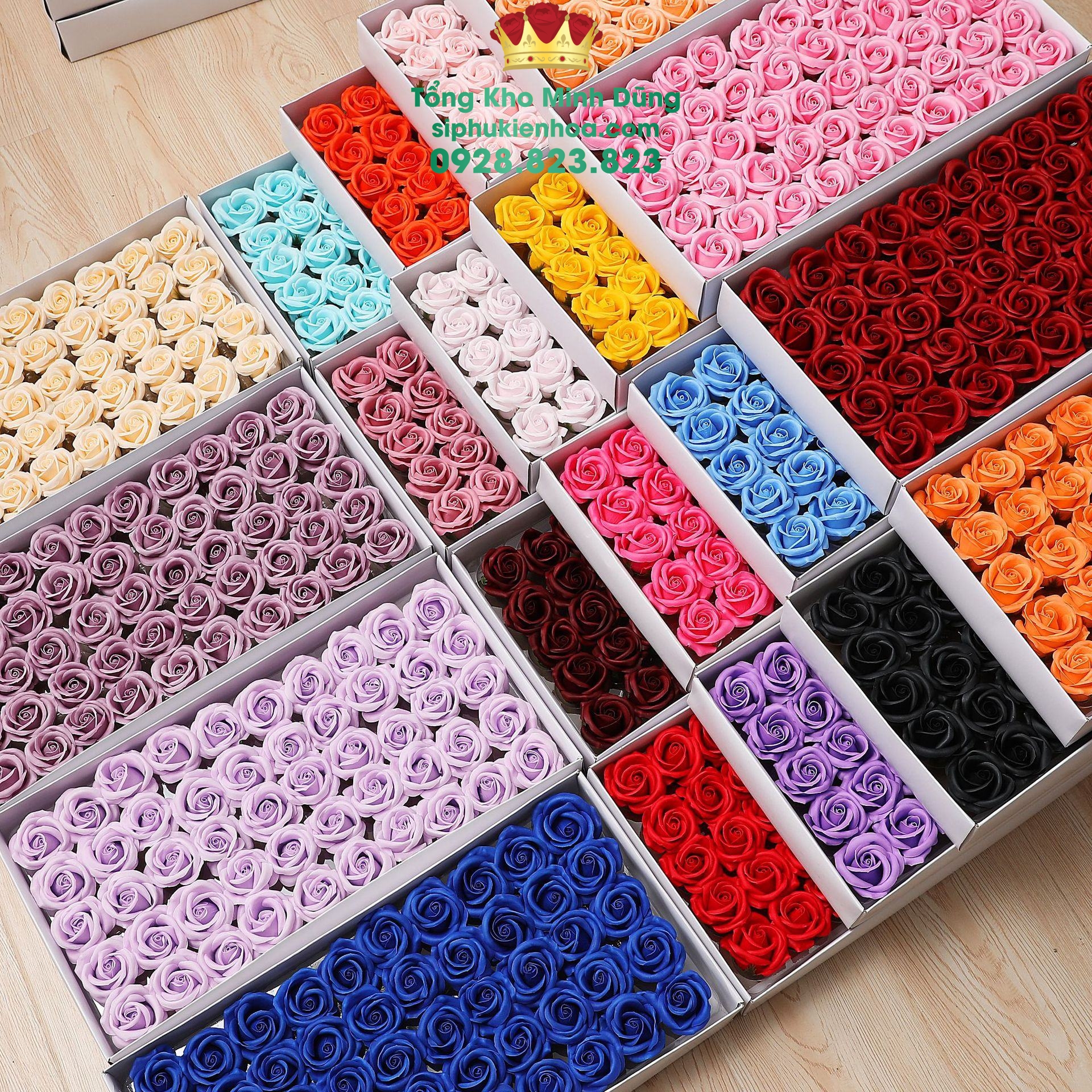 Đầu Bông Hoa Sáp 4 Lớp Cánh Tròn Cao Cấp - Sỉ Phụ Kiện Hoa Đầu Bông Hoa Sáp 4 Lớp Cánh Tròn Cao Cấp