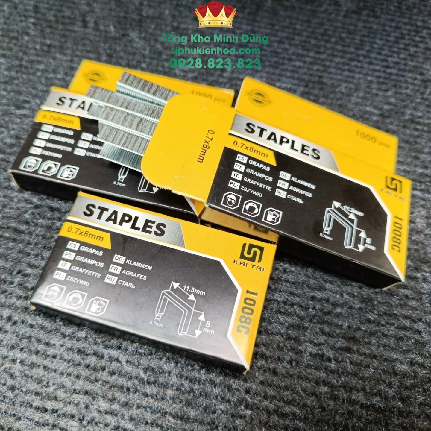 Ghim Bấm Vàng Staples Cao Cấp 1 Hộp - Sỉ Phụ Kiện Hoa Ghim Bấm Vàng Staples Cao Cấp 1 Hộp