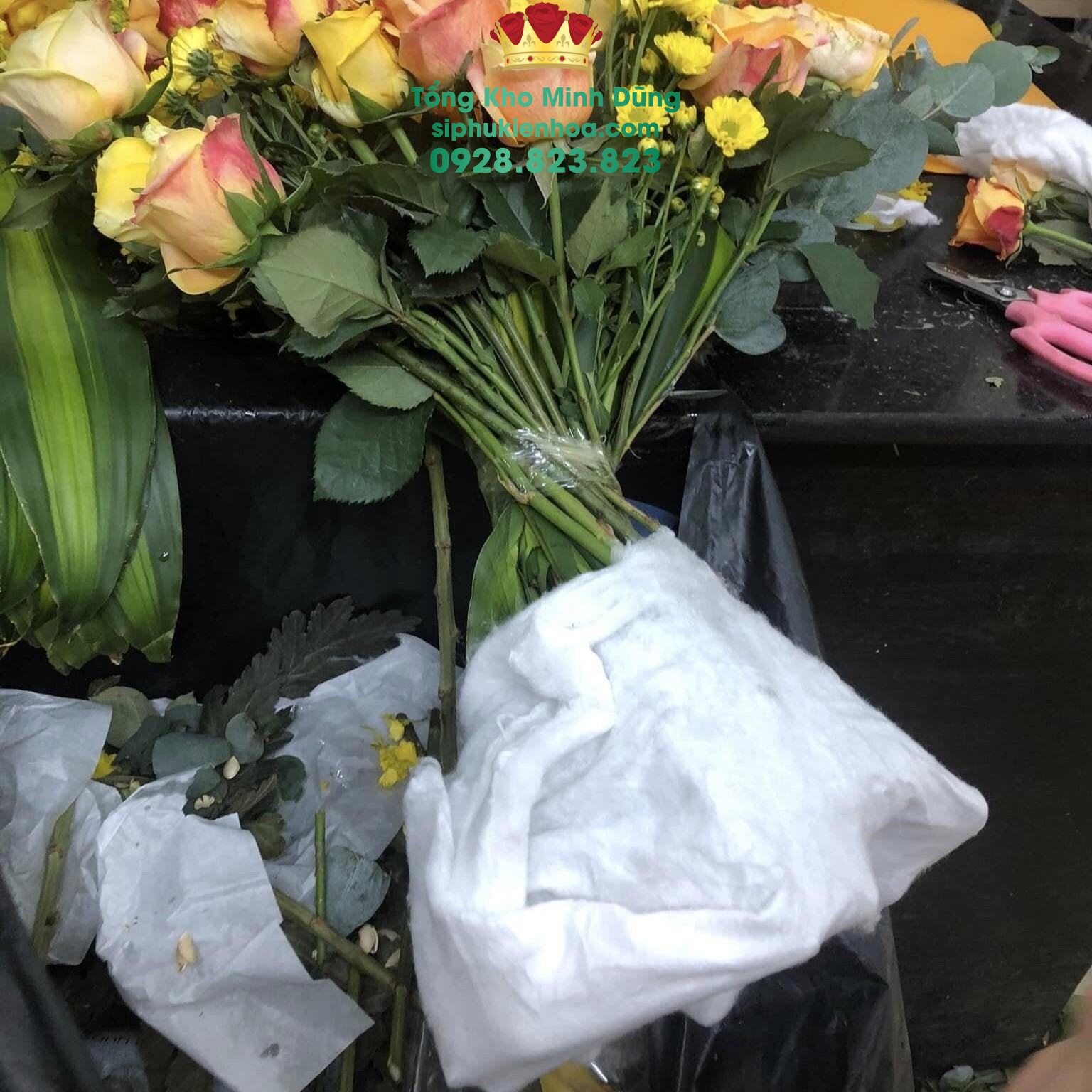 Cuộn Bông Gòn Bọc Gốc Hoa Cao Cấp 1Kg - Sỉ Phụ Kiện Hoa Cuộn Bông Gòn Bọc Gốc Hoa Cao Cấp 1Kg - Ảnh 2