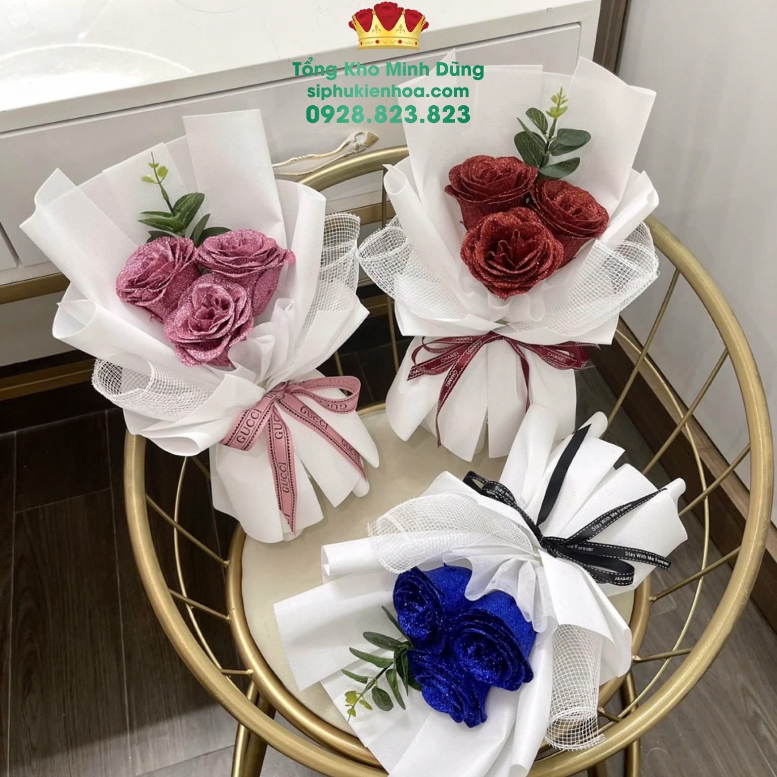 Hoa Nhũ Kim Tuyến Thùng 200 Bông Cao Cấp - Sỉ Phụ Kiện Hoa Hoa Nhũ Kim Tuyến Thùng 200 Bông Cao Cấp - Ảnh 2