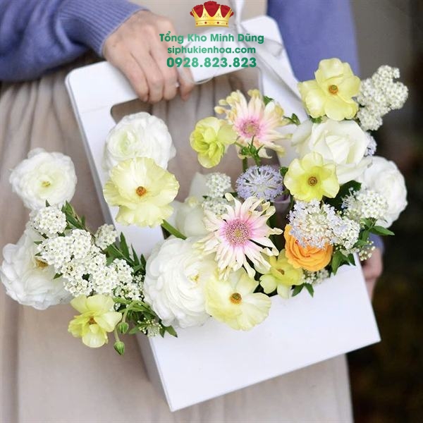 Giỏ Giấy Cắm Hoa Hình Chữ Nhật Cao Cấp(Set 10 Cái) - Sỉ Phụ Kiện Hoa Giỏ Giấy Cắm Hoa Hình Chữ Nhật Cao Cấp(Set 10 Cái) - Ảnh 3