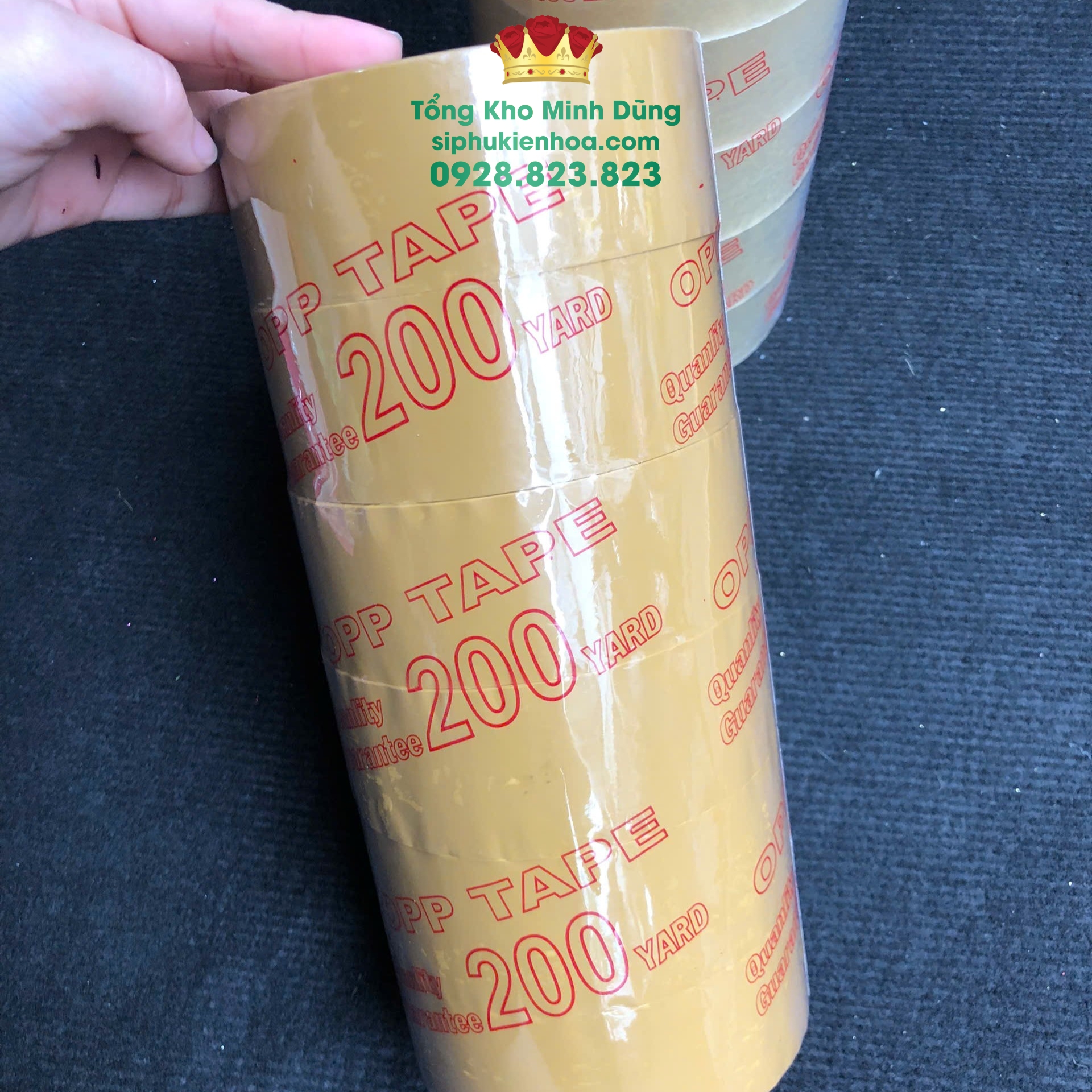 Băng Keo Đóng Hàng 1 Cây 6 Cuộn, Loại 200Y (Cây 2Kg) - Sỉ Phụ Kiện Hoa Băng Keo Đóng Hàng 1 Cây 6 Cuộn, Loại 200Y (Cây 2Kg) - Ảnh 2