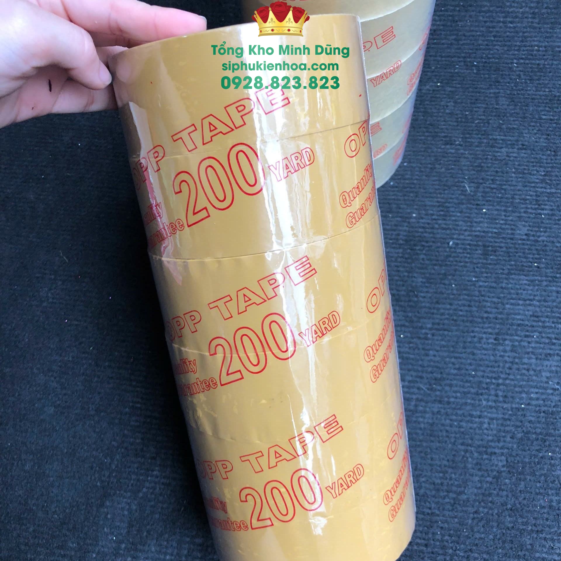 Băng Keo Đóng Hàng 1 Cây 6 Cuộn, Loại 200Y (Cây 2Kg) - Sỉ Phụ Kiện Hoa Băng Keo Đóng Hàng 1 Cây 6 Cuộn, Loại 200Y (Cây 2Kg) - Ảnh 2