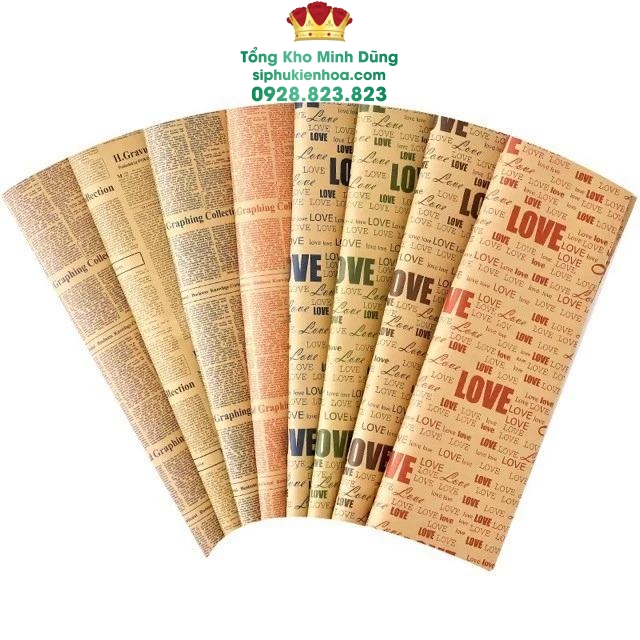 Giấy Báo Có Chữ Gói Hoa Cao Cấp - Sỉ Phụ Kiện Hoa Giấy Báo Có Chữ Gói Hoa Cao Cấp