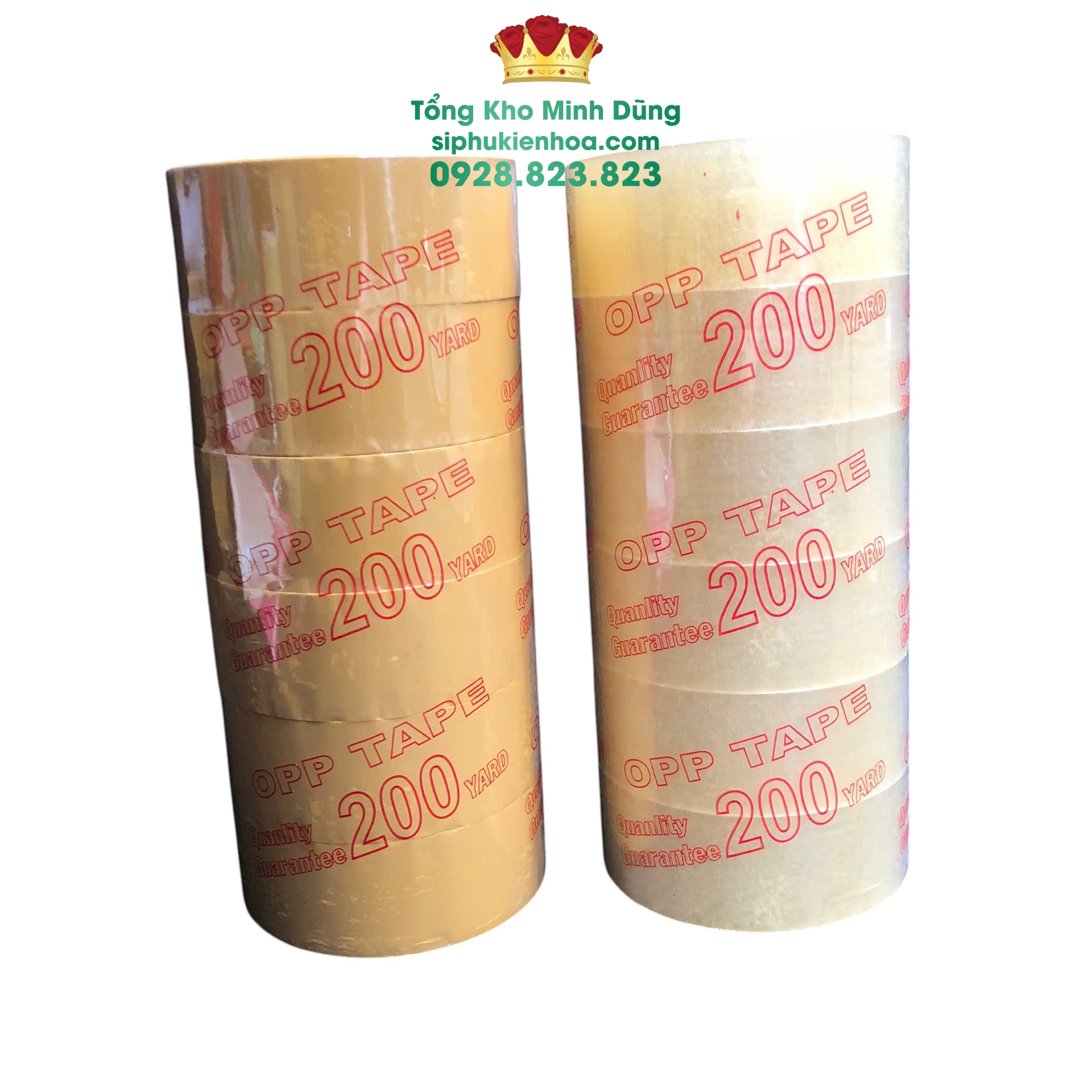 Băng Keo Đóng Hàng 1 Cây 6 Cuộn, Loại 200Y (Cây 2Kg) - Sỉ Phụ Kiện Hoa Băng Keo Đóng Hàng 1 Cây 6 Cuộn, Loại 200Y (Cây 2Kg)