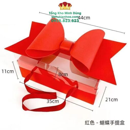 Hộp Mika Nắp Nơ Xốp Cao Cấp (Set 5C)