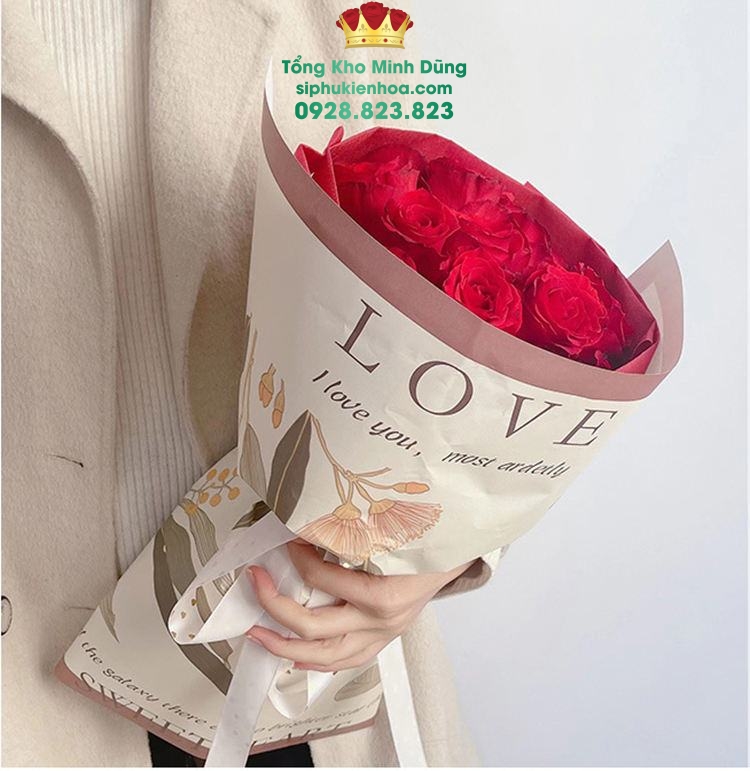 Giấy Gói Hoa Hoạ Tiết Hoa Bạch Đàn Cao Cấp (Xấp 20 Tờ) - Sỉ Phụ Kiện Hoa Giấy Gói Hoa Hoạ Tiết Hoa Bạch Đàn Cao Cấp (Xấp 20 Tờ) - Ảnh 2