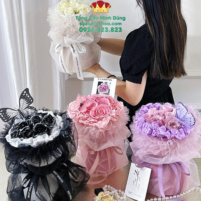 Voan Bèo Nhún May Sẵn Cao Cấp (Set 5 Cái) - Sỉ Phụ Kiện Hoa Voan Bèo Nhún May Sẵn Cao Cấp (Set 5 Cái) - Ảnh 2