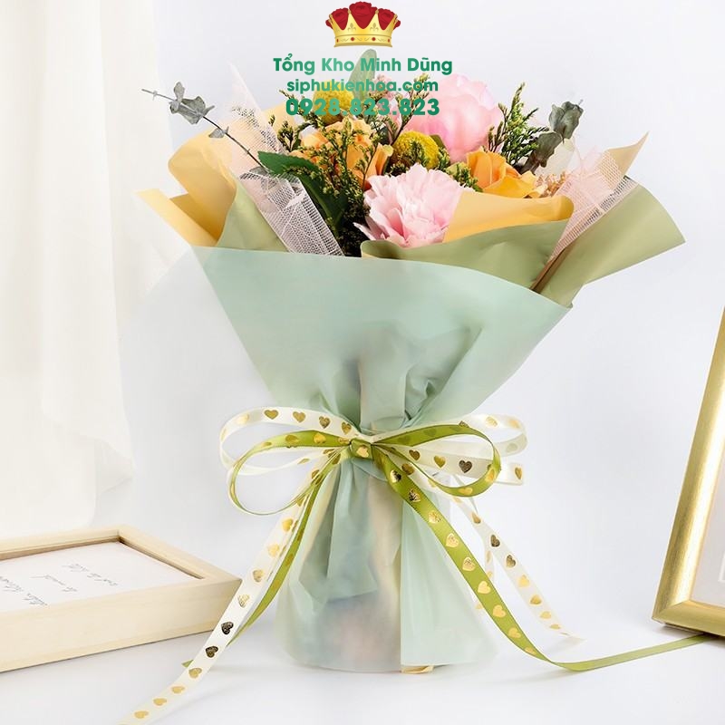 Ruy Băng 1Cm Tim Nhũ Đồng Cao Cấp - Sỉ Phụ Kiện Hoa Ruy Băng 1Cm Tim Nhũ Đồng Cao Cấp - Ảnh 2