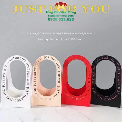 Túi Giấy Cắm Hoa Viền Chữ Cao Cấp (Set 10 Cái)