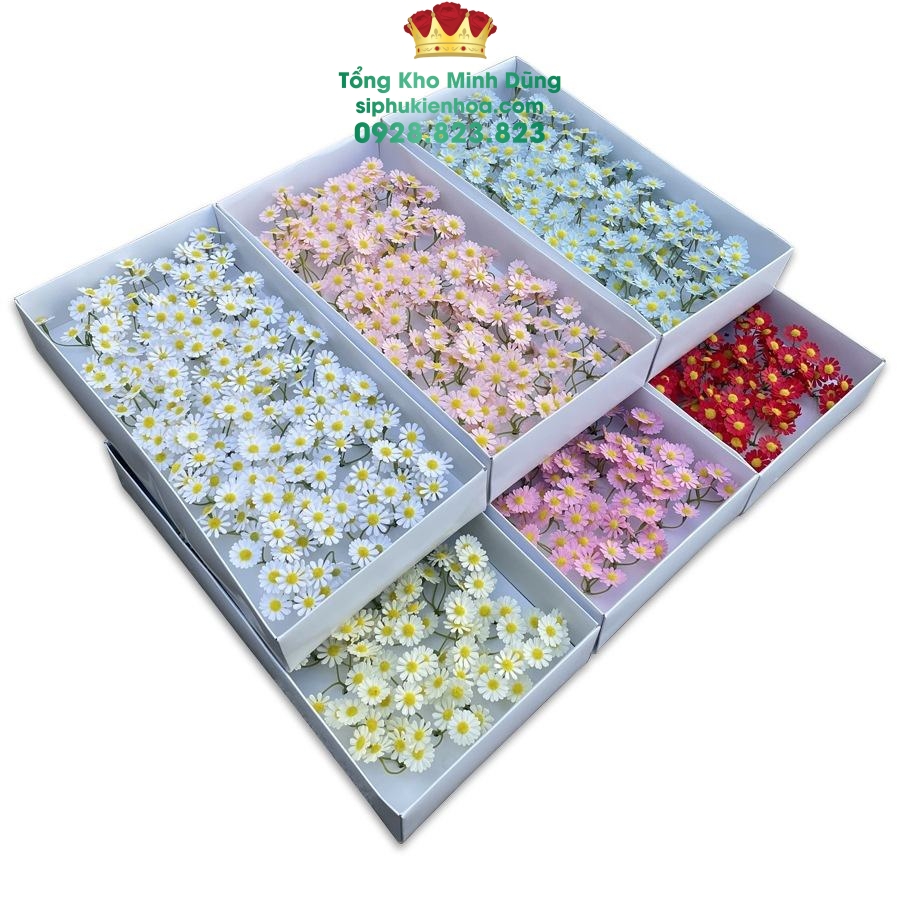 Hoa Sáp Cúc Tana Cao Cấp (Hộp 50 Chùm) - Sỉ Phụ Kiện Hoa Hoa Sáp Cúc Tana Cao Cấp (Hộp 50 Chùm)