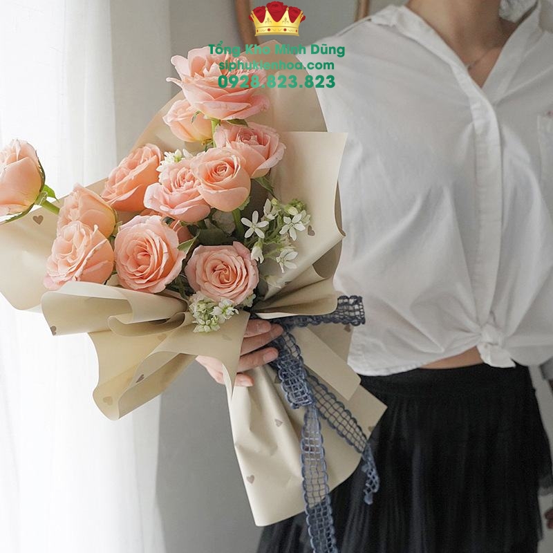 Giấy 1 Mặt Họa Tiết Tim Nhỏ Cao Cấp - Sỉ Phụ Kiện Hoa Giấy 1 Mặt Họa Tiết Tim Nhỏ Cao Cấp - Ảnh 3