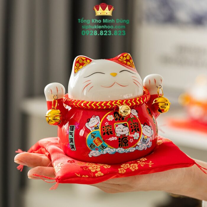 Mèo Thần Tài May Mắn Size 11cm