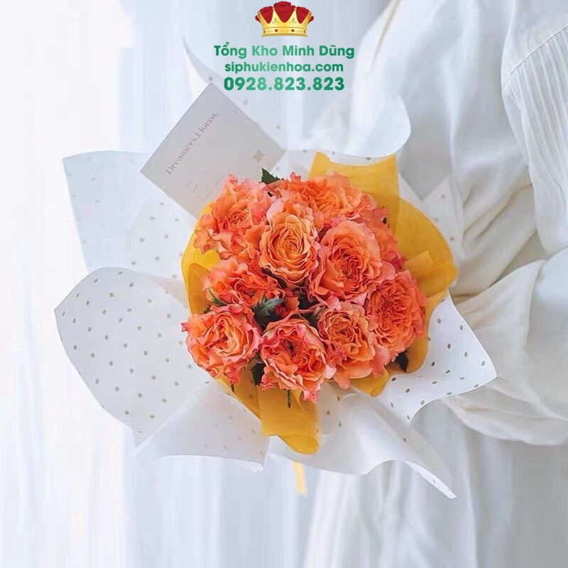 Giấy 1 Mặt Họa Tiết Chấm Bi Cao Cấp - Sỉ Phụ Kiện Hoa Giấy 1 Mặt Họa Tiết Chấm Bi Cao Cấp - Ảnh 4