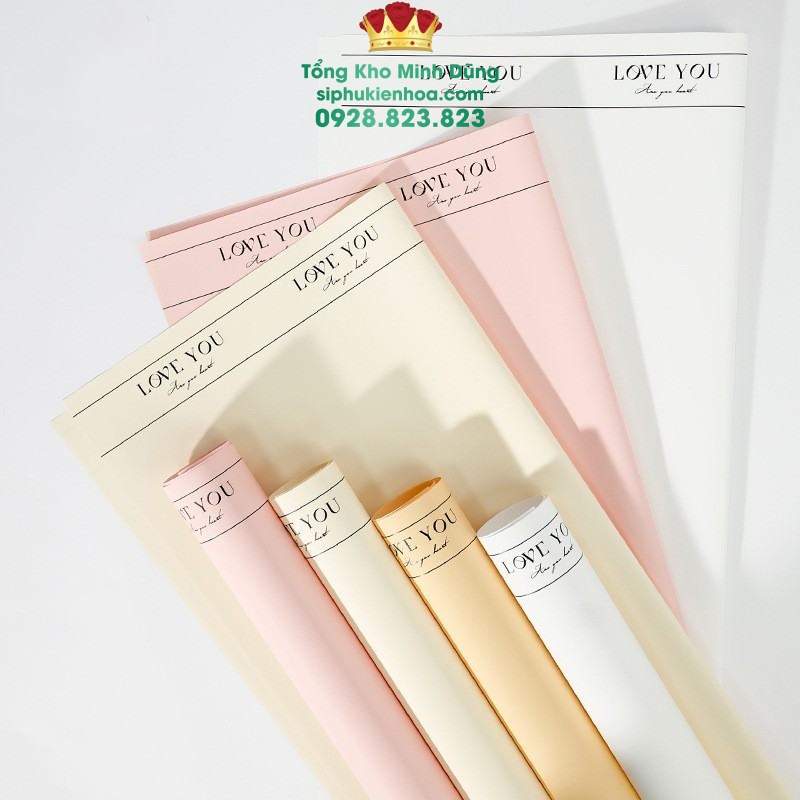 Giấy 2 Mặt Họa Tiết 2 Đầu Love You Cao Cấp - Sỉ Phụ Kiện Hoa Giấy 2 Mặt Họa Tiết 2 Đầu Love You Cao Cấp