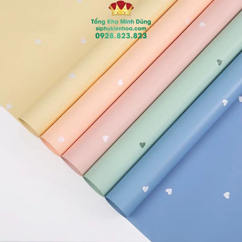 Giấy 1 Mặt Họa Tiết Tim Nhỏ Cao Cấp - Sỉ Phụ Kiện Hoa Giấy 1 Mặt Họa Tiết Tim Nhỏ Cao Cấp - Ảnh 2
