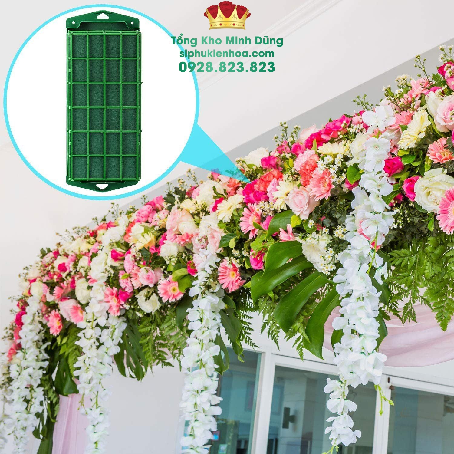 Xốp Cắm Xe Hoa Có Khay Hít Cao Cấp (1 Viên) - Sỉ Phụ Kiện Hoa Xốp Cắm Xe Hoa Có Khay Hít Cao Cấp (1 Viên) - Ảnh 2