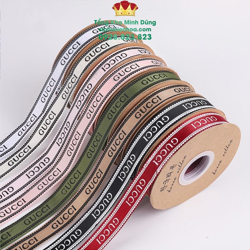 Ruy Băng 2Cm Chữ Gucci Cao Cấp - Sỉ Phụ Kiện Hoa Ruy Băng 2Cm Chữ Gucci Cao Cấp