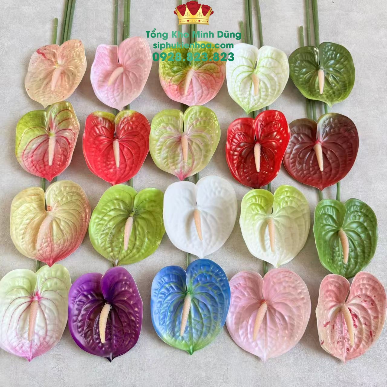 Cành Hoa Môn Cao Su Đẹp Cao Cấp (1 Cành) - Sỉ Phụ Kiện Hoa Cành Hoa Môn Cao Su Đẹp Cao Cấp (1 Cành) - Ảnh 2