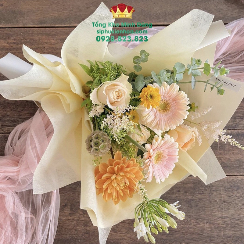 Lụa Cuộn Hàn Quốc 16Yard Cao Cấp - Sỉ Phụ Kiện Hoa Lụa Cuộn Hàn Quốc 16Yard Cao Cấp - Ảnh 3