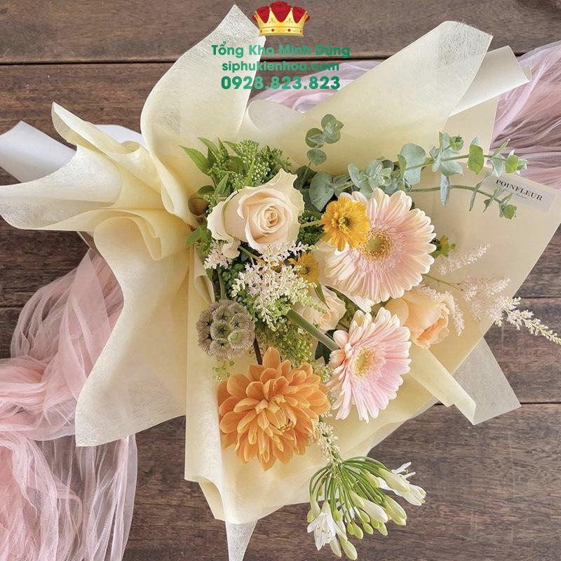 Lụa Cuộn Hàn Quốc 16Yard Cao Cấp - Sỉ Phụ Kiện Hoa Lụa Cuộn Hàn Quốc 16Yard Cao Cấp - Ảnh 3