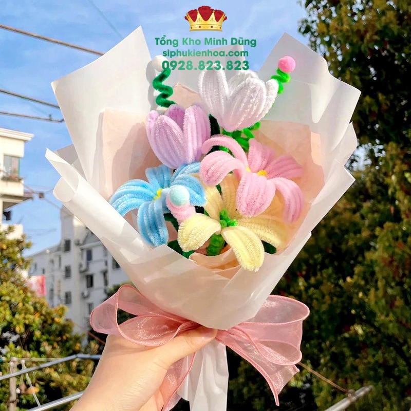 Bó Kẽm Nhung Cao Cấp - Sỉ Phụ Kiện Hoa Bó Kẽm Nhung Cao Cấp - Ảnh 2