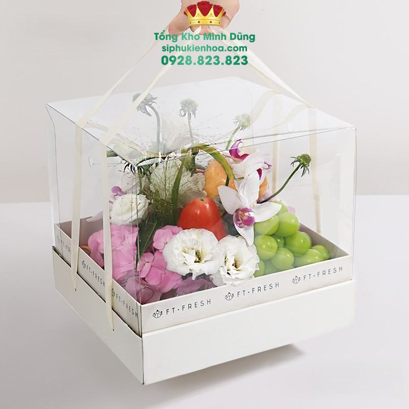 Hộp Đựng Hoa Quả Ft Fresh Có Quai Xách Màu Kem Cao Cấp (Set 5 Cái) - Sỉ Phụ Kiện Hoa Hộp Đựng Hoa Quả Ft Fresh Có Quai Xách Màu Kem Cao Cấp (Set 5 Cái) - Ảnh 2