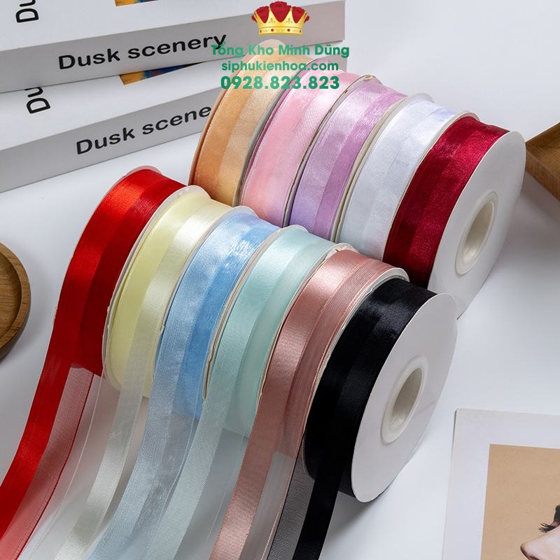 Ruy Băng Voan Lụa 2 Màu Cao Cấp - Sỉ Phụ Kiện Hoa Ruy Băng Voan Lụa 2 Màu Cao Cấp - Ảnh 3