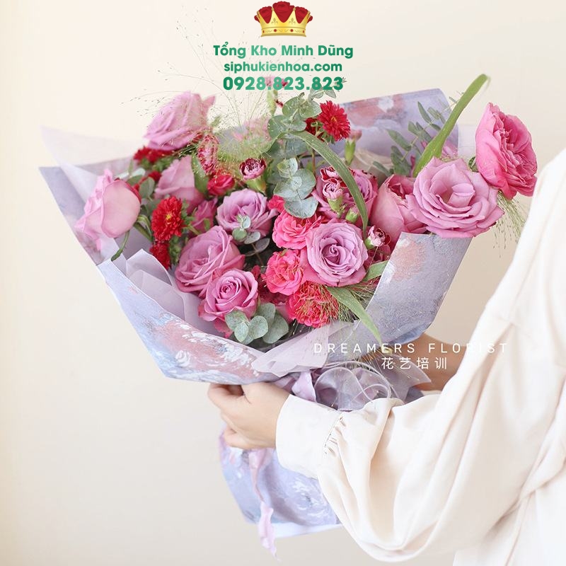 Giấy Gấm Hoa Mẫu Đơn Cao Cấp - Sỉ Phụ Kiện Hoa Giấy Gấm Hoa Mẫu Đơn Cao Cấp - Ảnh 3