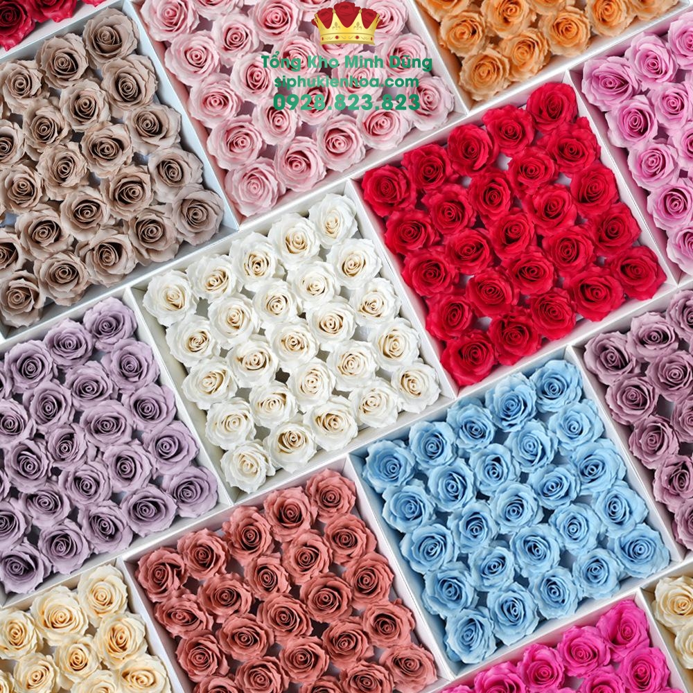 Đầu Bông 7L Cánh Tim Cao Cấp (Hộp 25Bông) - Sỉ Phụ Kiện Hoa Đầu Bông 7L Cánh Tim Cao Cấp (Hộp 25Bông)