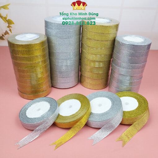 Ruy Băng Kim Tuyến Cao Cấp 2Cm Cao Cấp (1 Cây 10 Cuộn) - Sỉ Phụ Kiện Hoa Ruy Băng Kim Tuyến Cao Cấp 2Cm Cao Cấp (1 Cây 10 Cuộn)