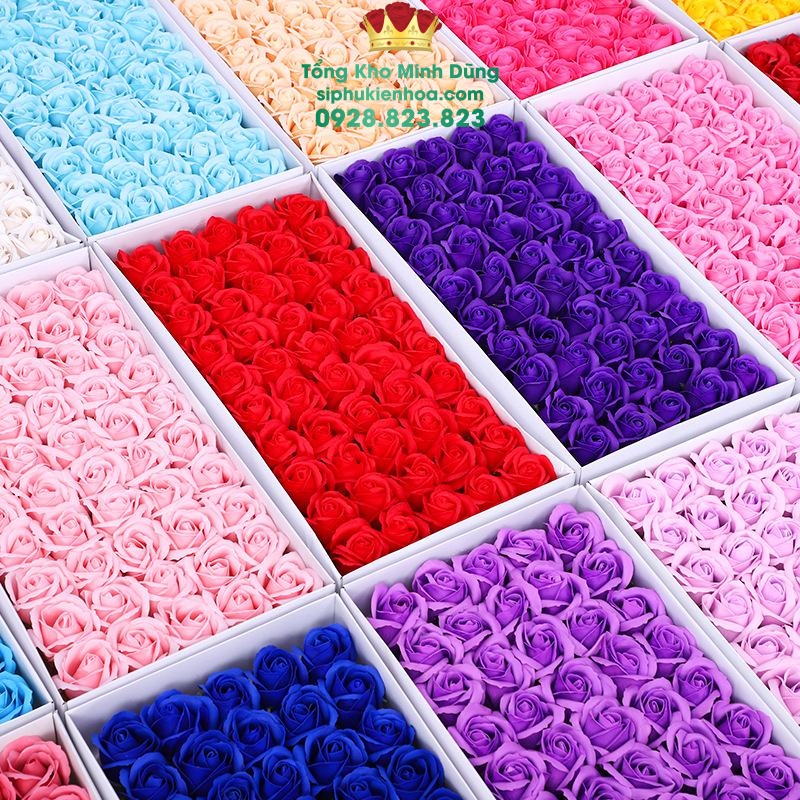 Đầu Bông Hoa Hồng Sáp 3L Cao Cấp - Sỉ Phụ Kiện Hoa Đầu Bông Hoa Hồng Sáp 3L Cao Cấp