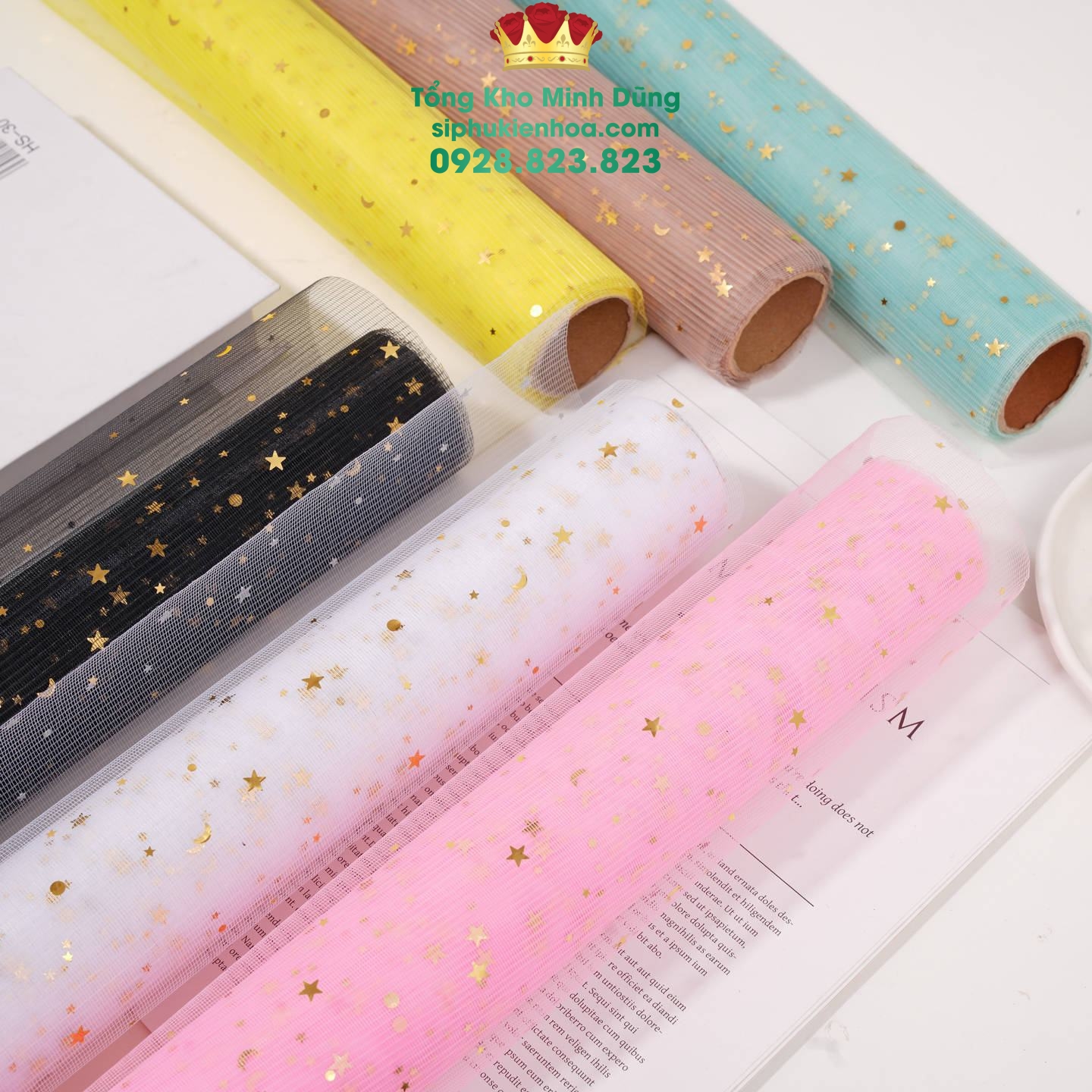 Cuộn Lưới Sao Gói Hoa Cao Cấp - Sỉ Phụ Kiện Hoa Cuộn Lưới Sao Gói Hoa Cao Cấp - Ảnh 3