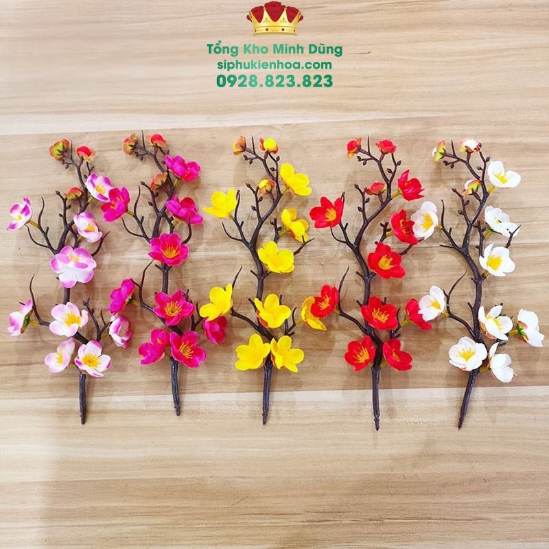 Cành Đào Trang Trí set 10 cành - Sỉ Phụ Kiện Hoa Cành Đào Trang Trí set 10 cành
