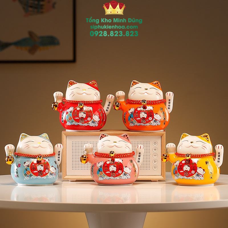 Mèo Thần Tài May Mắn Size 12cm - Sỉ Phụ Kiện Hoa Mèo Thần Tài May Mắn Size 12cm - Ảnh 2