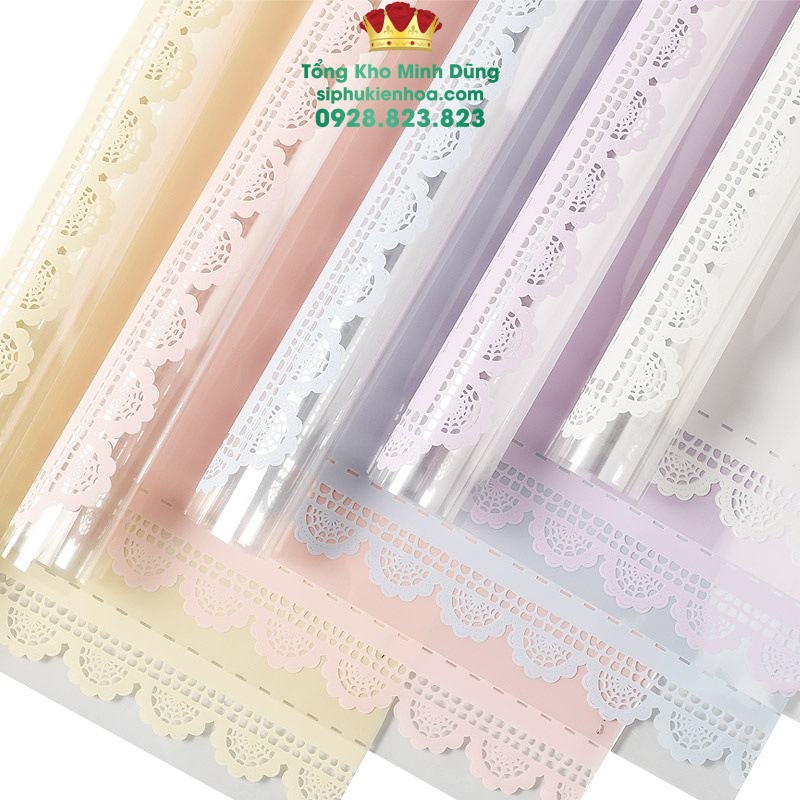 Giấy 1 Mặt Họa Tiết Ren Kính Cao Cấp - Sỉ Phụ Kiện Hoa Giấy 1 Mặt Họa Tiết Ren Kính Cao Cấp
