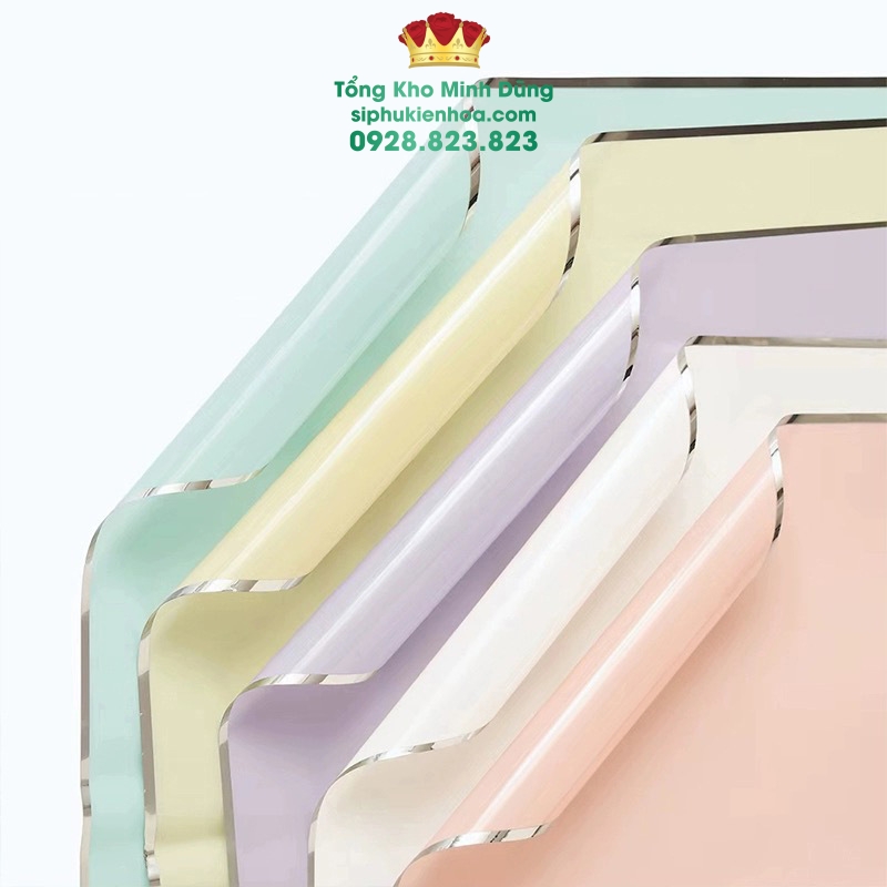 Giấy Kiếng Màu Viền Bạc Cao Cấp - Sỉ Phụ Kiện Hoa Giấy Kiếng Màu Viền Bạc Cao Cấp