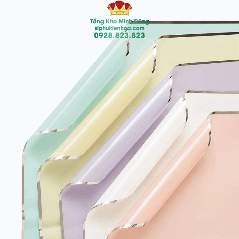 Giấy Kiếng Màu Viền Bạc Cao Cấp - Sỉ Phụ Kiện Hoa Giấy Kiếng Màu Viền Bạc Cao Cấp