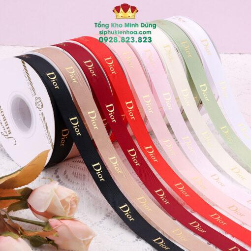 Ruy Băng Chữ Nhũ Vàng Dior Gân Cao Cấp
