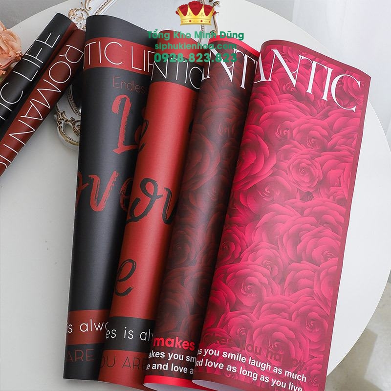 Giấy Romantic Chữ Love Đỏ Đen Cao Cấp - Sỉ Phụ Kiện Hoa Giấy Romantic Chữ Love Đỏ Đen Cao Cấp - Ảnh 2