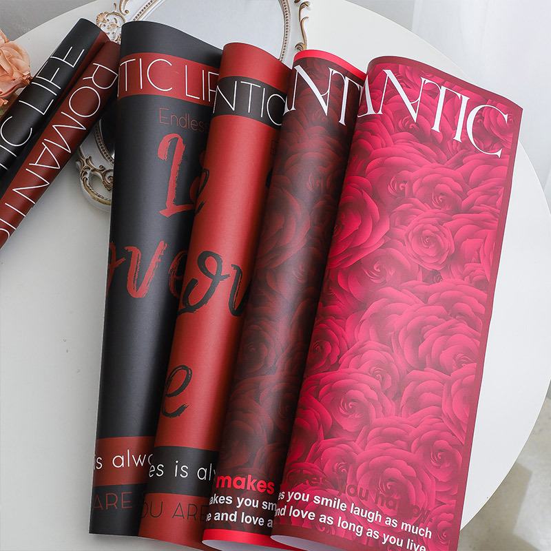 Giấy Romantic Chữ Love Đỏ Đen Cao Cấp - Sỉ Phụ Kiện Hoa Giấy Romantic Chữ Love Đỏ Đen Cao Cấp - Ảnh 2